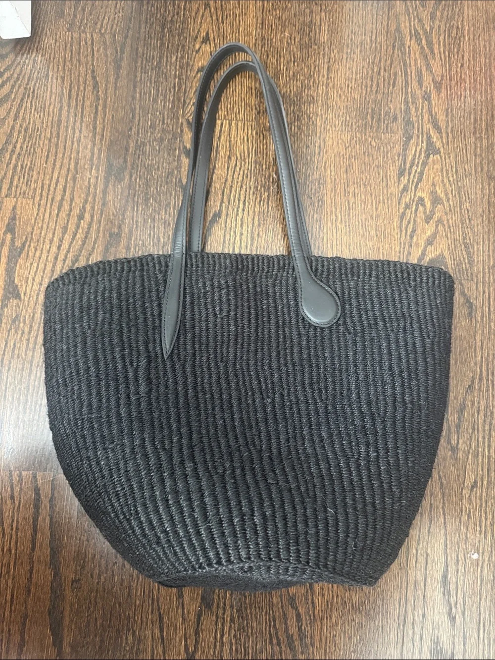 Liffner straw basket black tote like new !! Sell for $445
